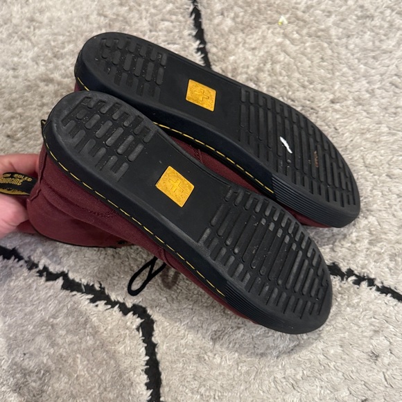 dr marten 7 Burgundy High-Top Canvas Boots - Picture 4 of 4